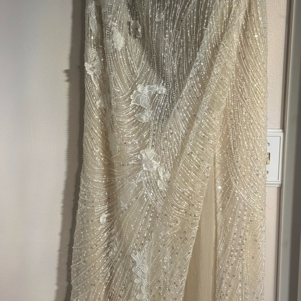 Lina Cream Embellished Tiered Wedding Gown